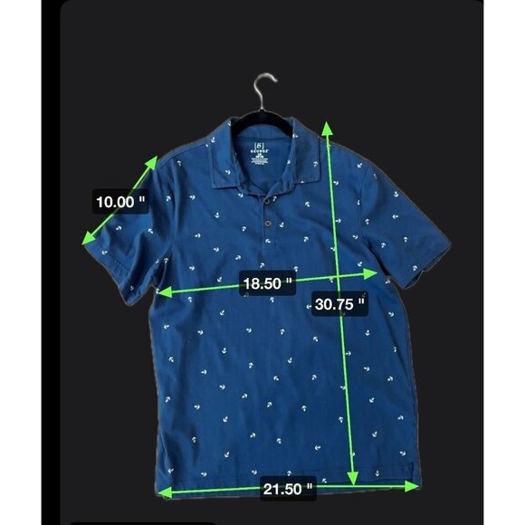 EUC [g] GEORGE Polo Blue Cove Anchor Sz‎ L - Picture 7 of 7